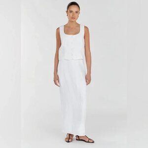 NWT Dissh Roberts White Linen Midi Skirt